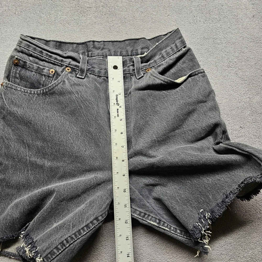 Vintage Levi's 501 Cut-Off Shorts Womens Size 11 Black Denim Red Tab Button Fly